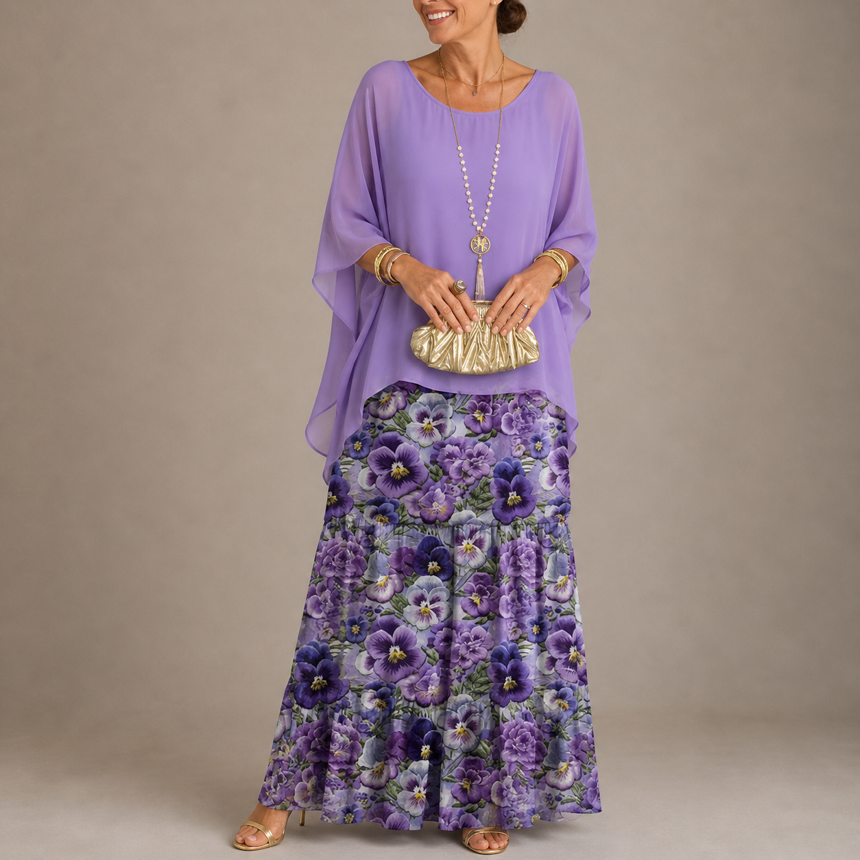 Purple with Flowers / 4XL